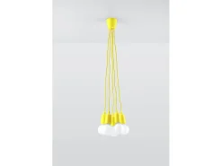 Sollux DIEGO - Lámpara colgante de techo con 5 luces, amarillo