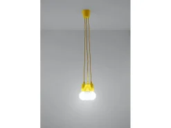 Sollux DIEGO - Lámpara colgante de techo con 3 luces, amarillo