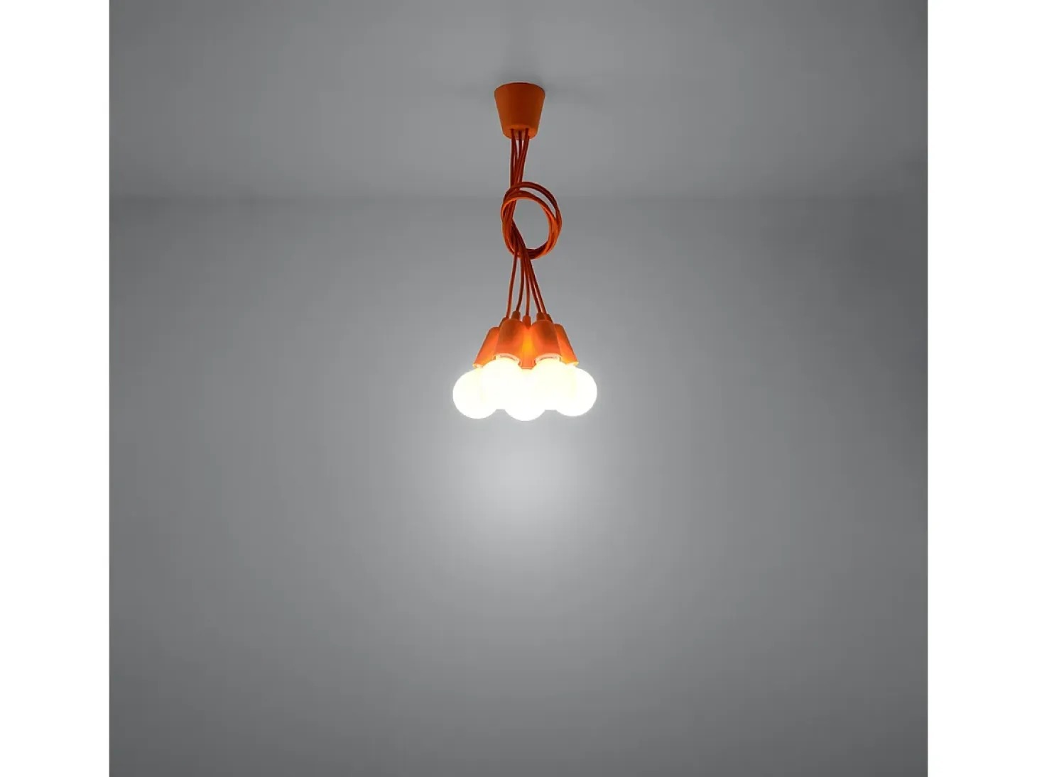 Sollux DIEGO - Lámpara colgante de techo con 5 luces, naranja
