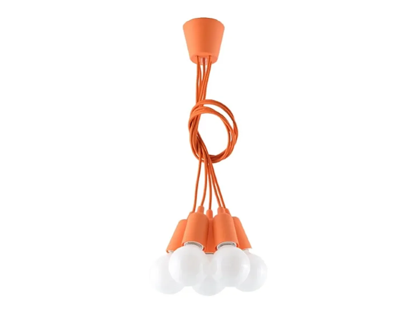 Sollux DIEGO - Lámpara colgante de techo con 5 luces, naranja
