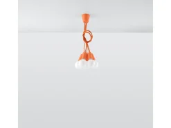 Sollux DIEGO - Lámpara colgante de techo con 5 luces, naranja
