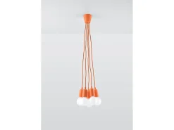 Sollux DIEGO - Lámpara colgante de techo con 5 luces, naranja