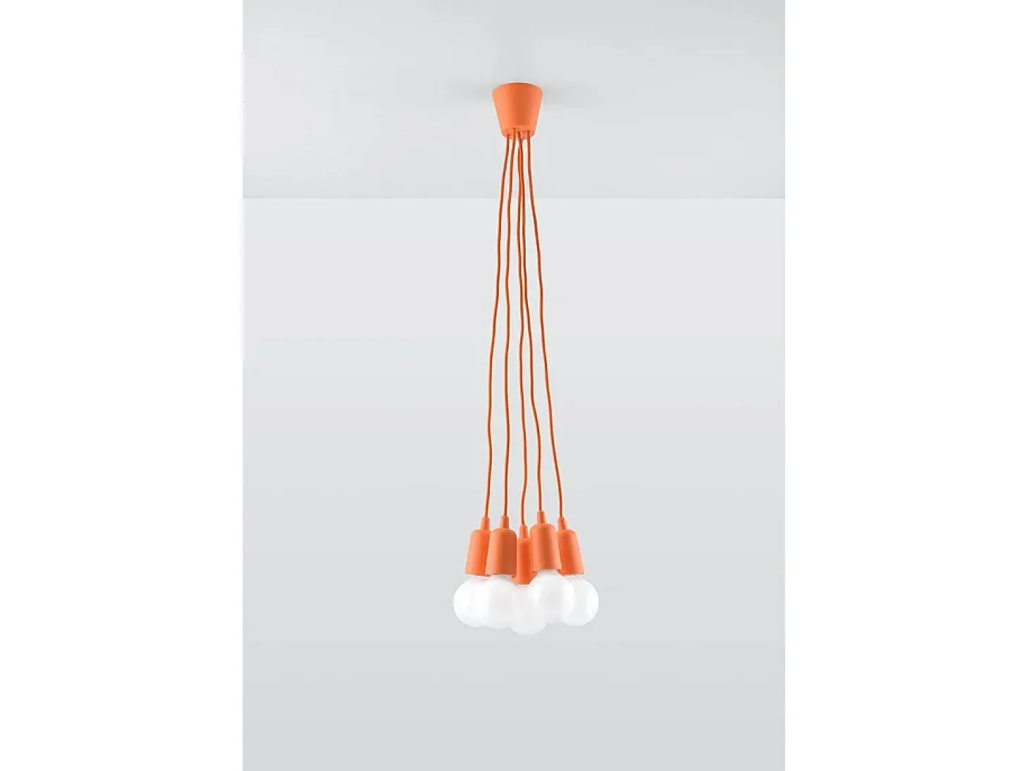 Sollux DIEGO - Lámpara colgante de techo con 5 luces, naranja