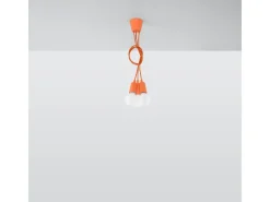 Sollux DIEGO - Lámpara colgante de techo con 3 luces, naranja