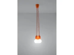 Sollux DIEGO - Lámpara colgante de techo con 3 luces, naranja