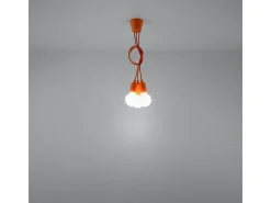 Sollux DIEGO - Lámpara colgante de techo con 3 luces, naranja