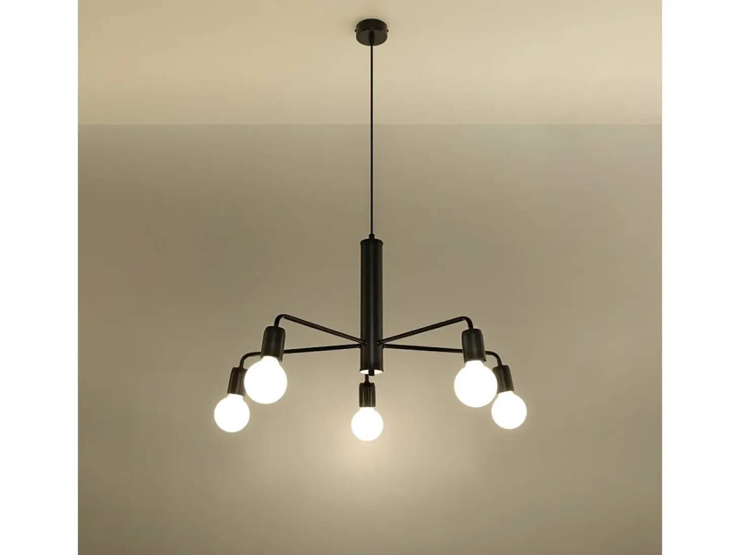 Sollux DUOMO - Lámpara colgante de techo con 5 brazos y 5 luces Negro, E27