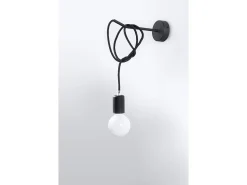Sollux EDISON - 1 aplique de luz negro, E27