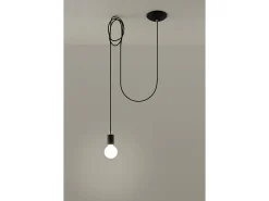 Sollux EDISON - Lámpara colgante de techo con 1 luz Negra, E27