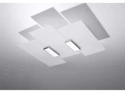 Sollux FABIANO - Plafón decorativo de 3 luces Blanco, Cromado, E27
