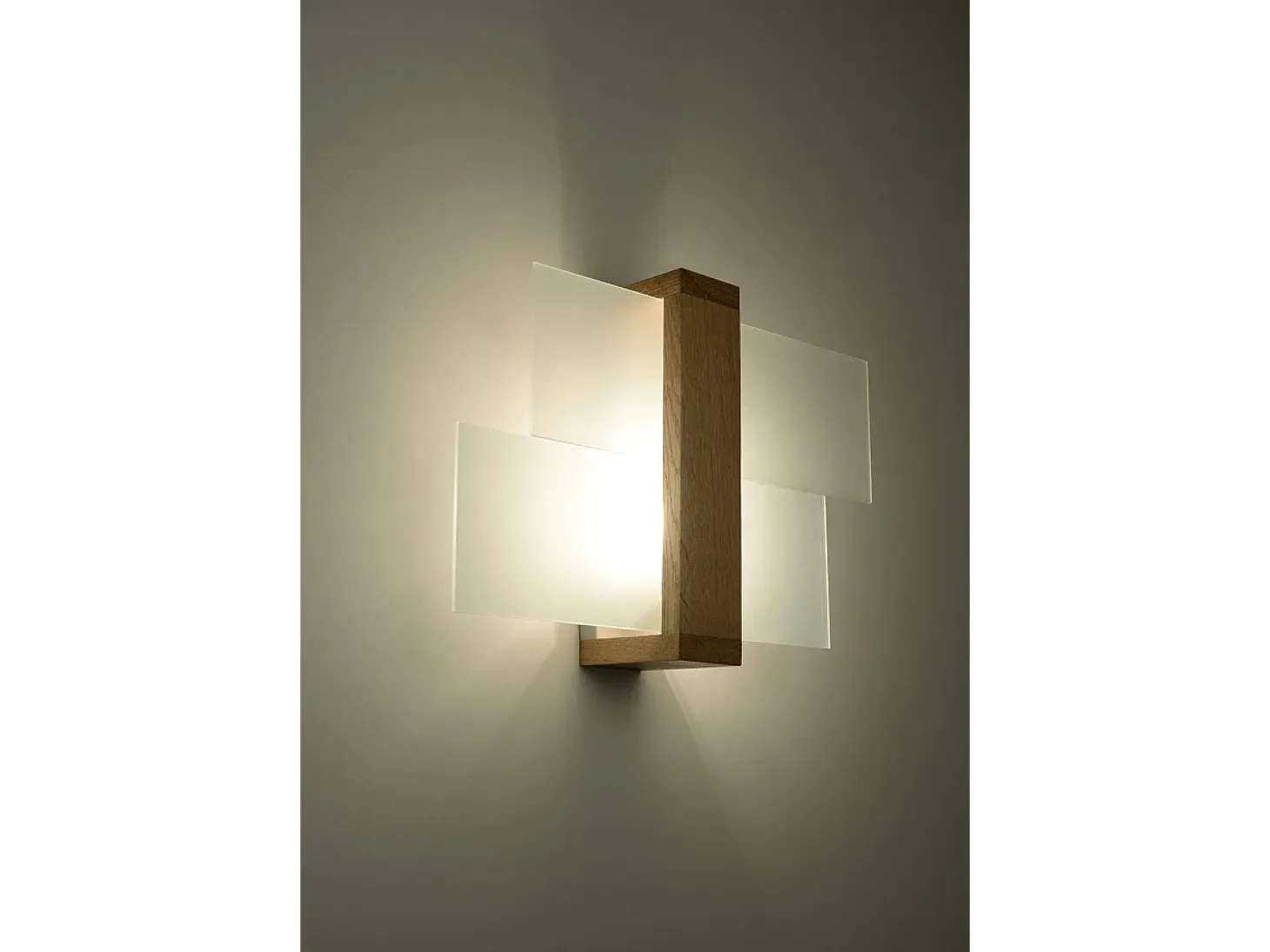 Sollux FENIKS - 1 Aplique de pared a ras de madera natural, E27