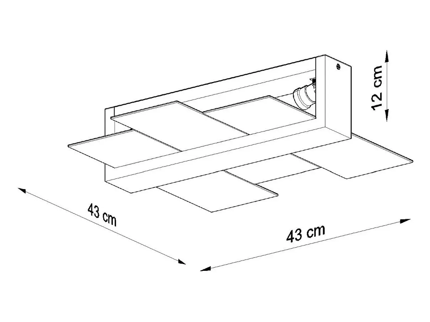 Sollux FENIKS - Lámpara de techo empotrada de 2 luces Negra, E27