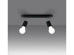 Sollux Fornes Foco de techo Twin negro
