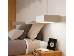 Sollux HORUS - Lámpara de techo cuadrada a ras de suelo con 2 luces Plata, E27