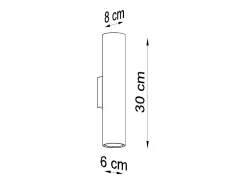 Sollux LAGOS - 2 Light Up Down Flush Wall, blanco, GU10