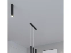 Sollux LAGOS - Lámpara colgante con barra fija de 2 luces negra, GU10