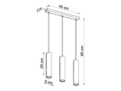 Sollux LAGOS - Lámpara colgante de barra fija con 3 luces, blanca, GU10