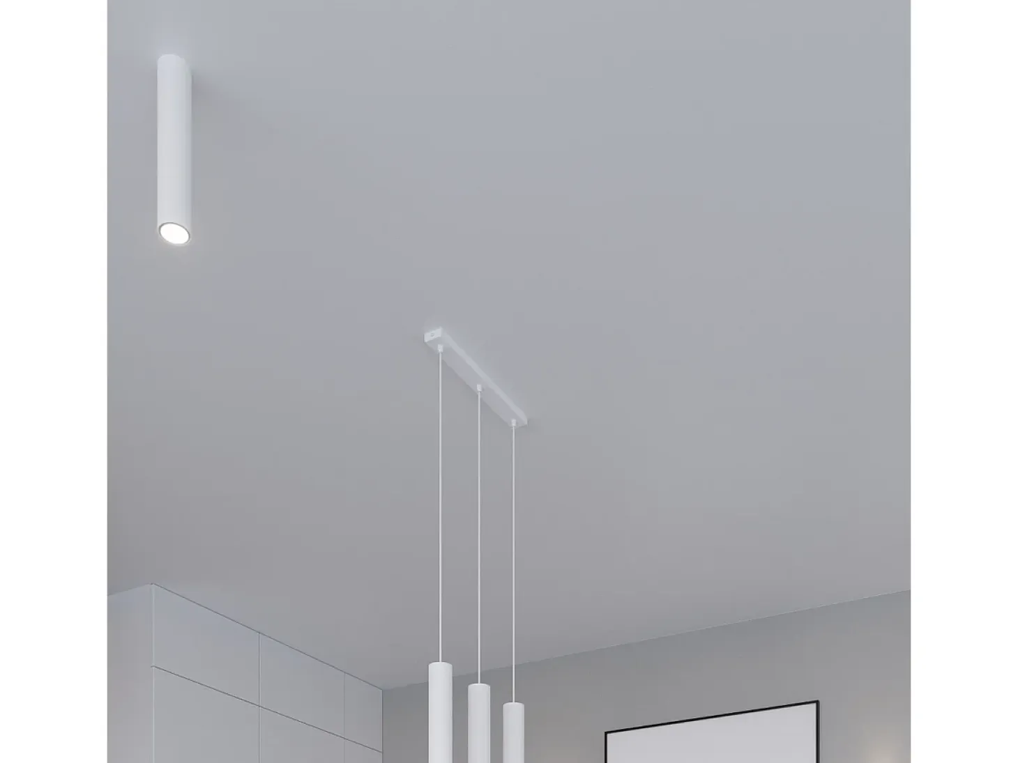 Sollux LAGOS - Lámpara colgante de barra fija con 3 luces, blanca, GU10