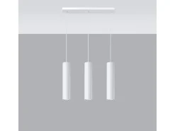 Sollux LAGOS - Lámpara colgante de barra fija con 3 luces, blanca, GU10