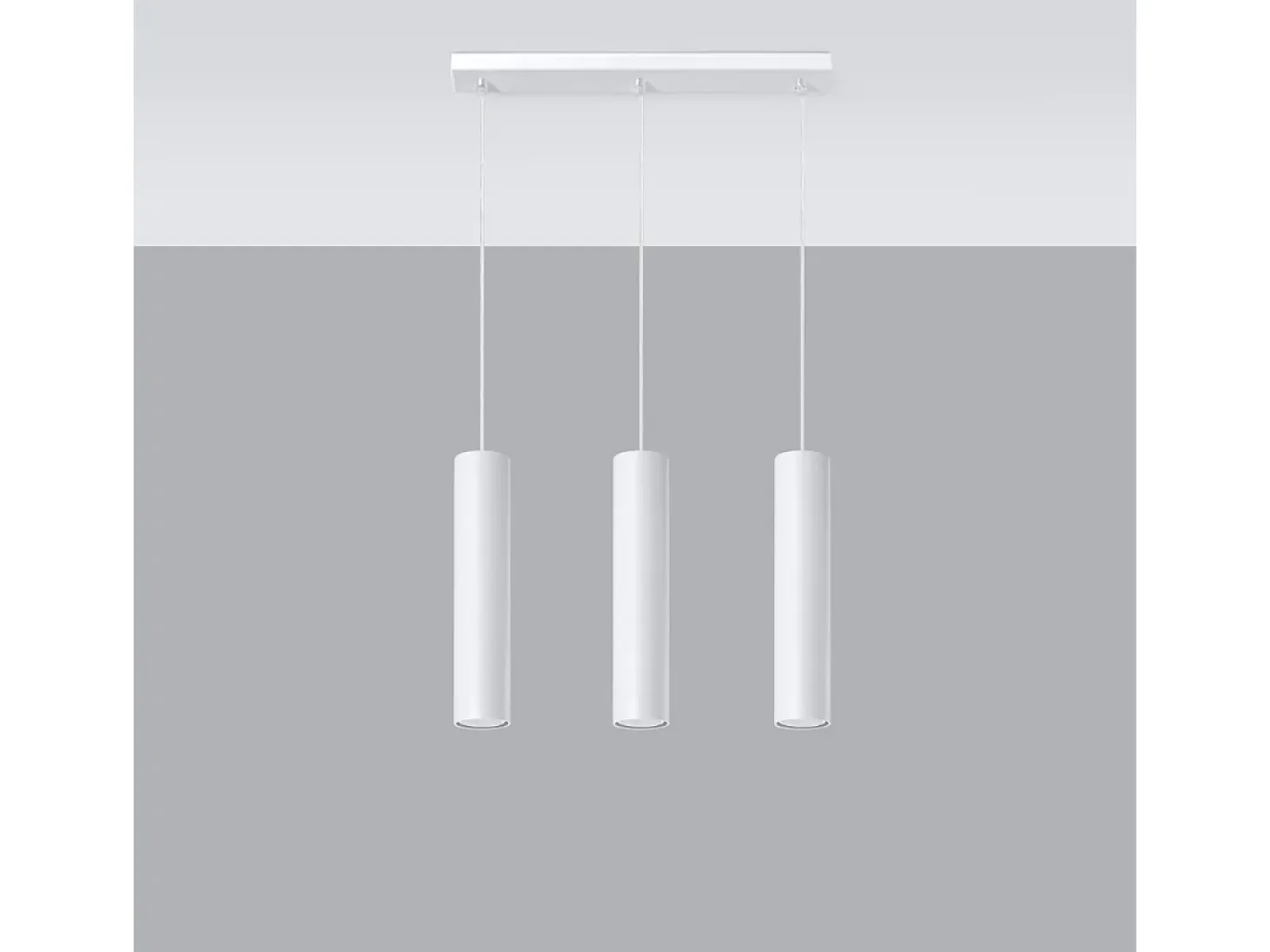 Sollux LAGOS - Lámpara colgante de barra fija con 3 luces, blanca, GU10