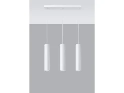 Sollux LAGOS - Lámpara colgante de barra fija con 3 luces, blanca, GU10