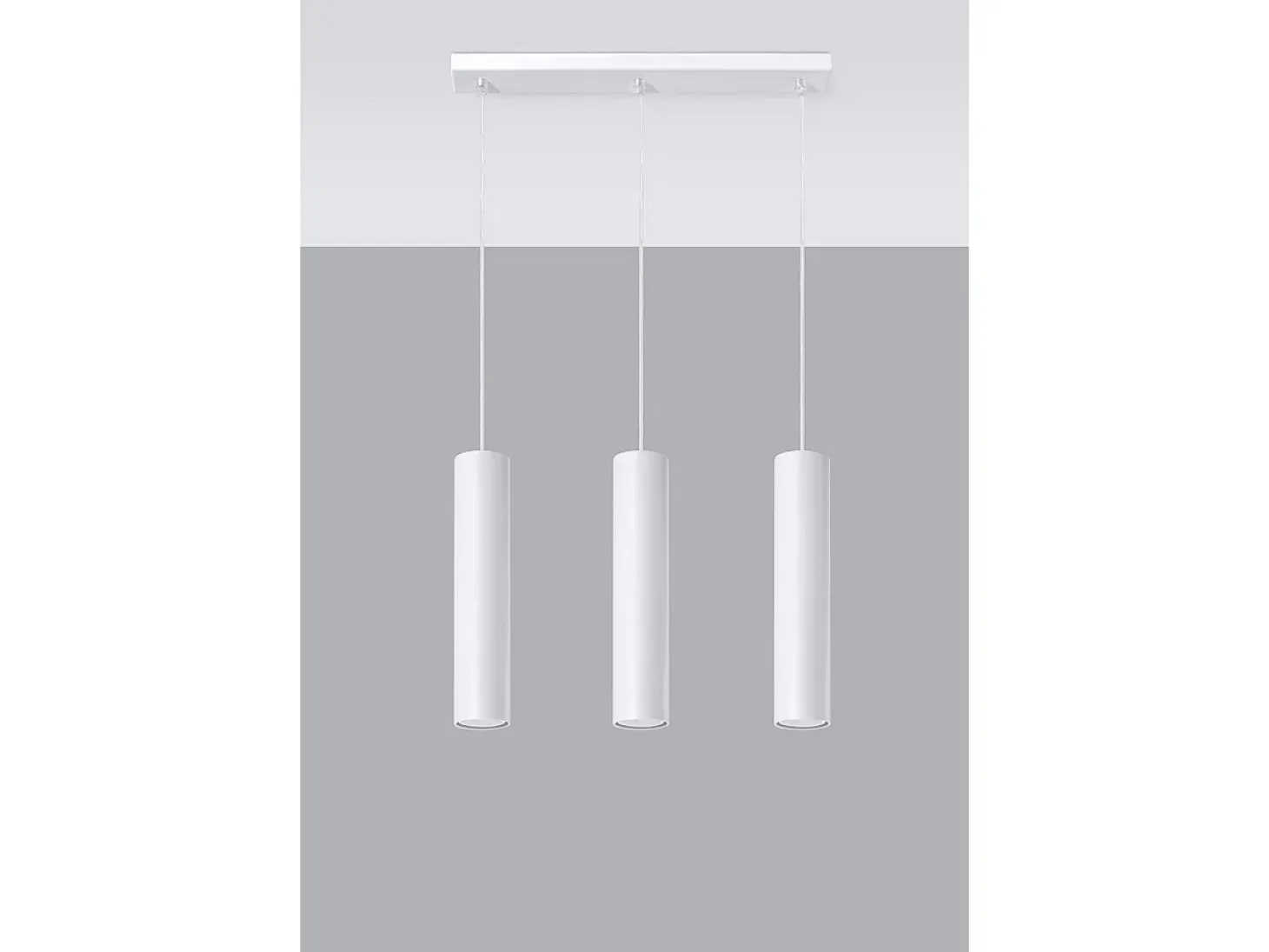 Sollux LAGOS - Lámpara colgante de barra fija con 3 luces, blanca, GU10