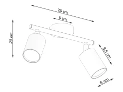 Sollux Lemmi Foco de techo Twin Blanco
