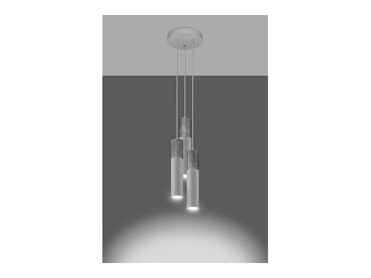 Sollux Lighting Borgio Plafón Colgante Cluster, Gris, Blanco, 3x GU10