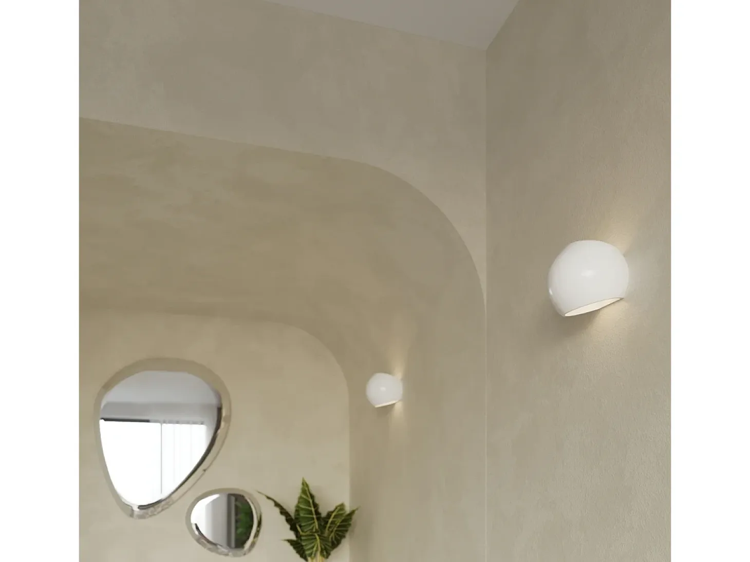 Sollux Lighting Globe Aplique Up & Down, Blanco, 17cm