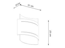 Sollux Lighting Hestia Lámpara de Pared Up & Down, Negro, 21cm