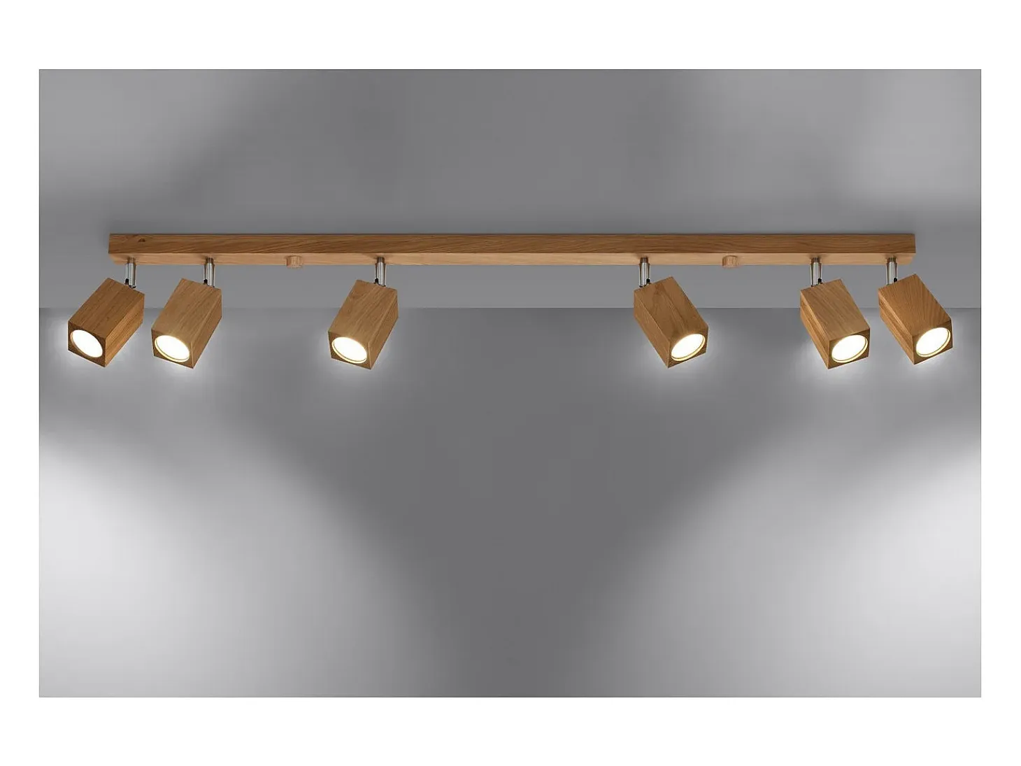 Sollux Lighting Keke Foco de Techo Bar Madera Cuadrado Roble, 6x GU10