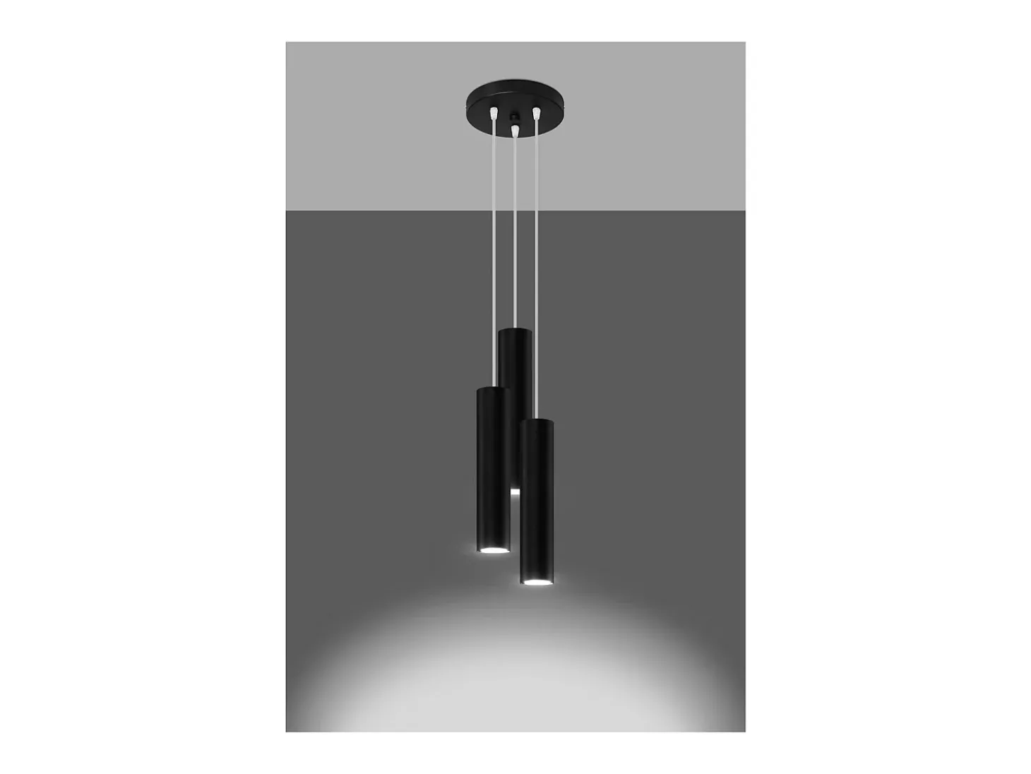 Sollux Lighting Lagos Plafón Colgante Cluster, Negro, 3x GU10