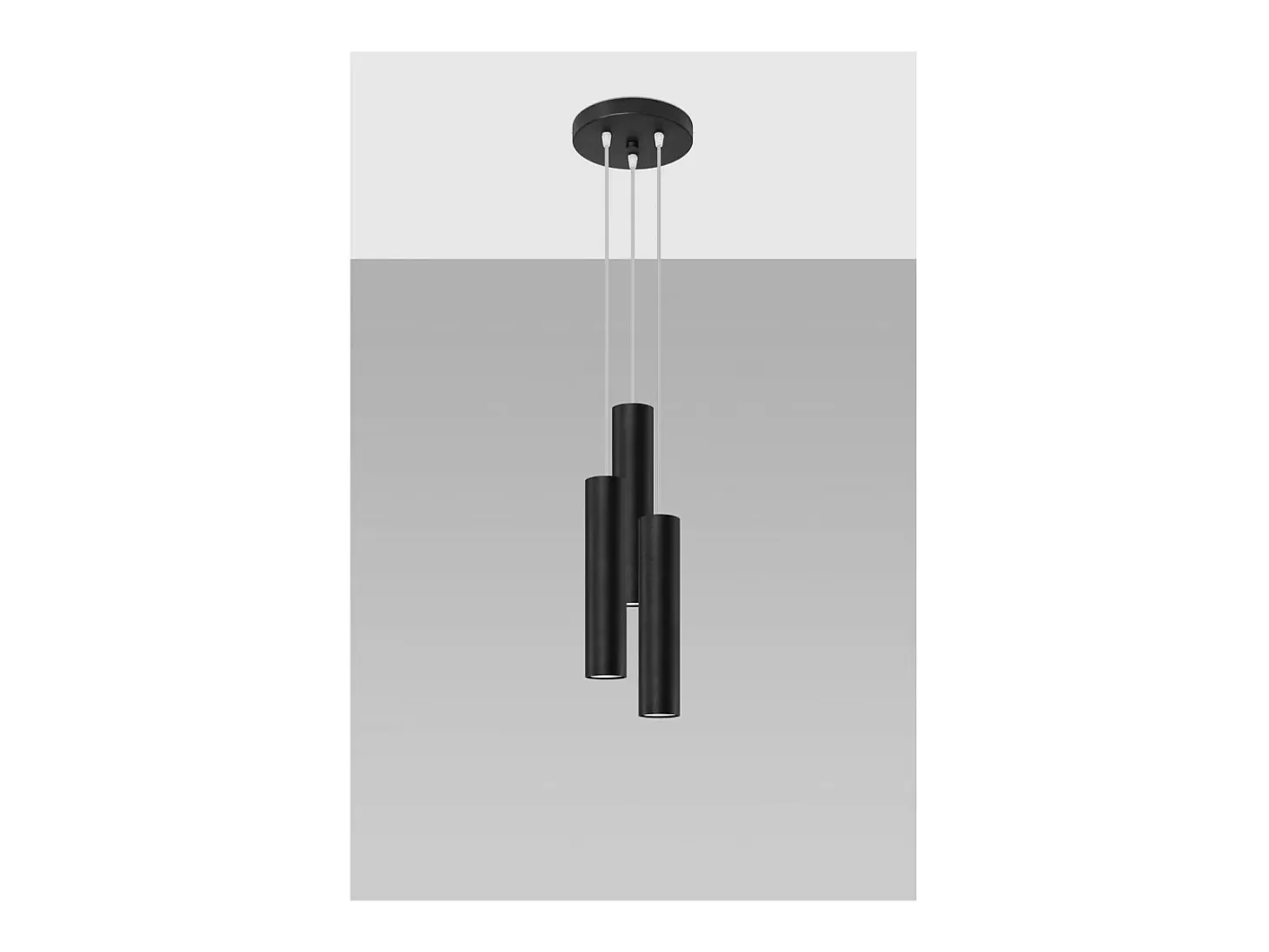 Sollux Lighting Lagos Plafón Colgante Cluster, Negro, 3x GU10