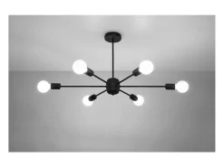 Sollux Lighting Lango Plafón Multi Arm Semi Empotrado, Negro, 6x E27