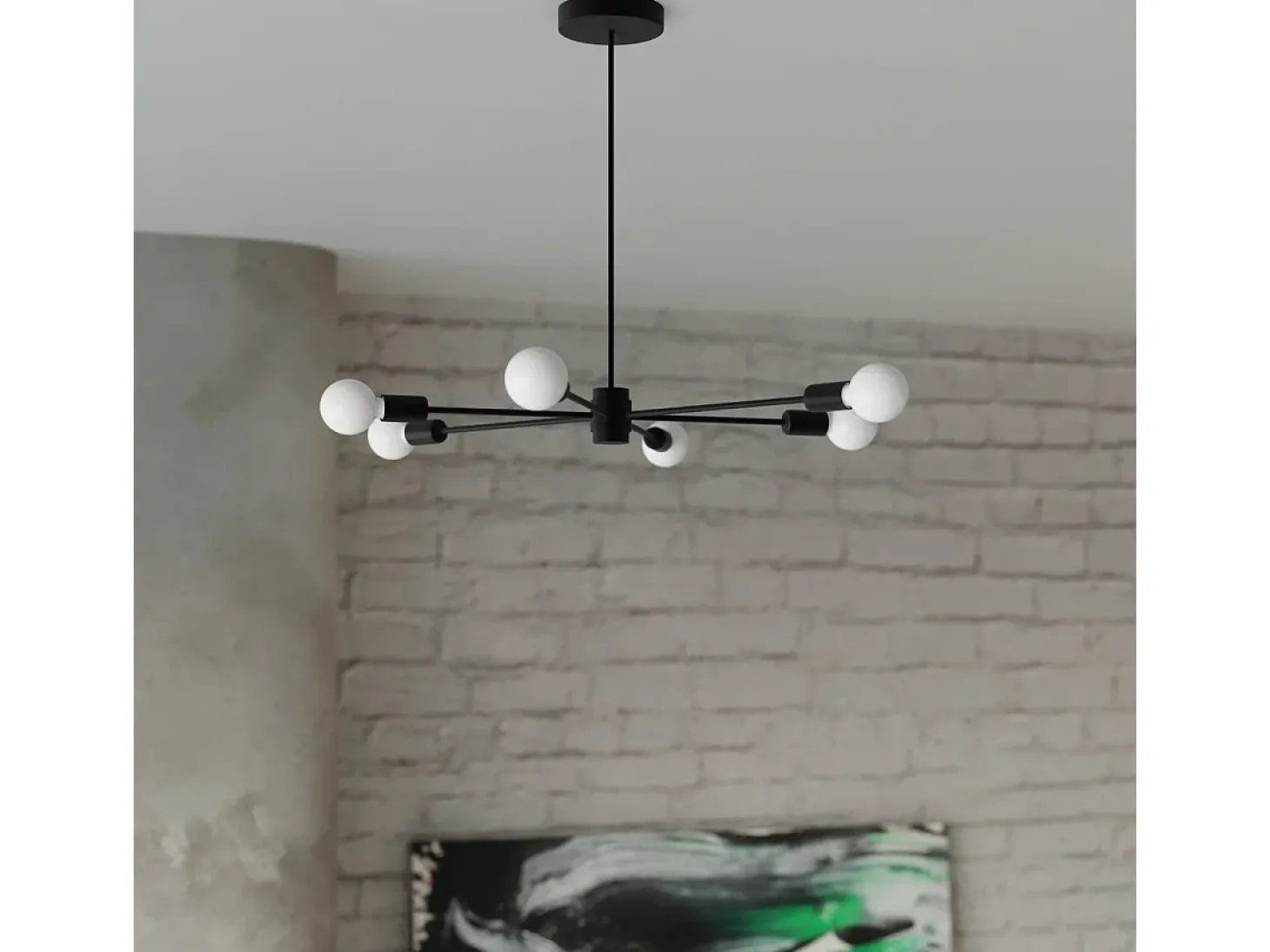 Sollux Lighting Lango Plafón Multi Arm Semi Empotrado, Negro, 5x E27