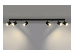 Sollux Lighting Nero Barra Foco de Techo, Negro/Dorado, 6x GU10