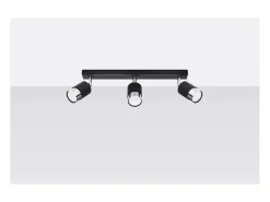Sollux Lighting Nero Barra Foco de Techo, Negro/Cromo, 3x GU10