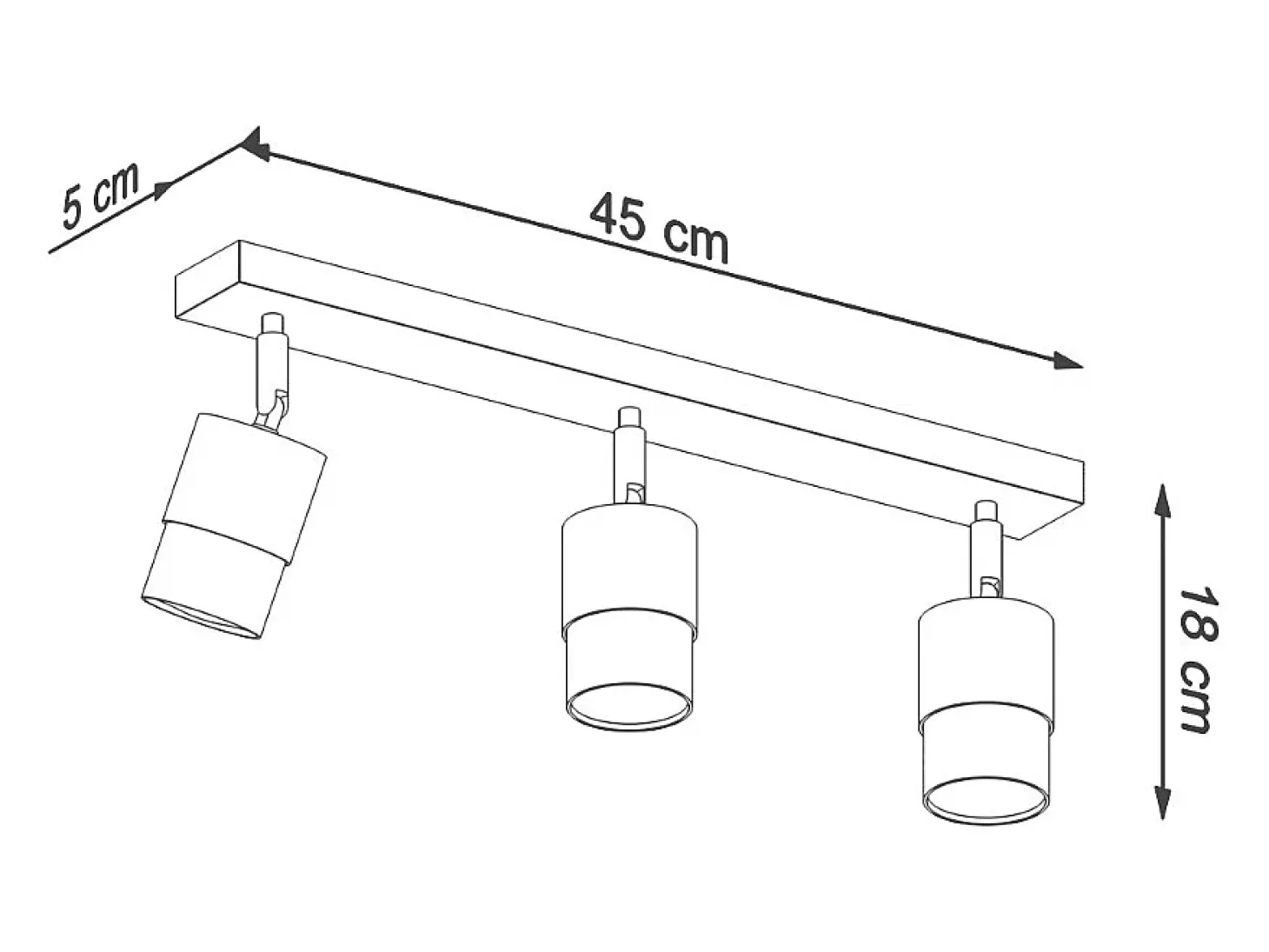 Sollux Lighting Nero Barra Foco de Techo, Negro/Cromo, 3x GU10