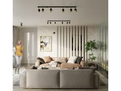Sollux Lighting Nero Foco individual, negro/dorado, 1x GU10