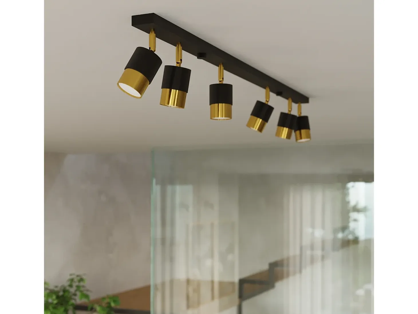 Sollux Lighting Nero Foco individual, negro/dorado, 1x GU10