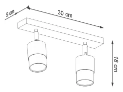 Sollux Lighting Nero Foco de techo Twin, negro/cromado, 2x GU10