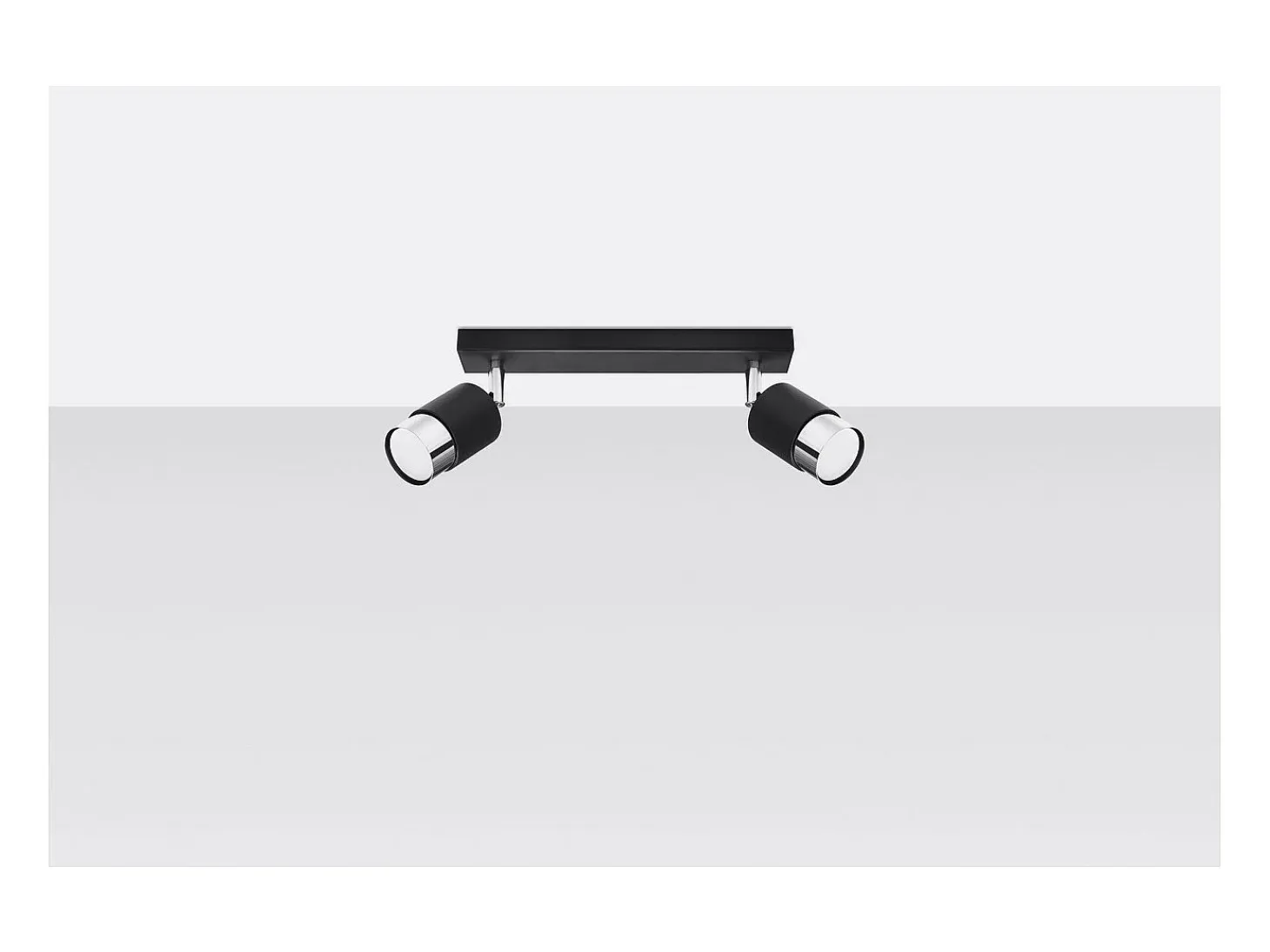 Sollux Lighting Nero Foco de techo Twin, negro/cromado, 2x GU10