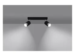 Sollux Lighting Nero Foco de techo Twin, negro/cromado, 2x GU10