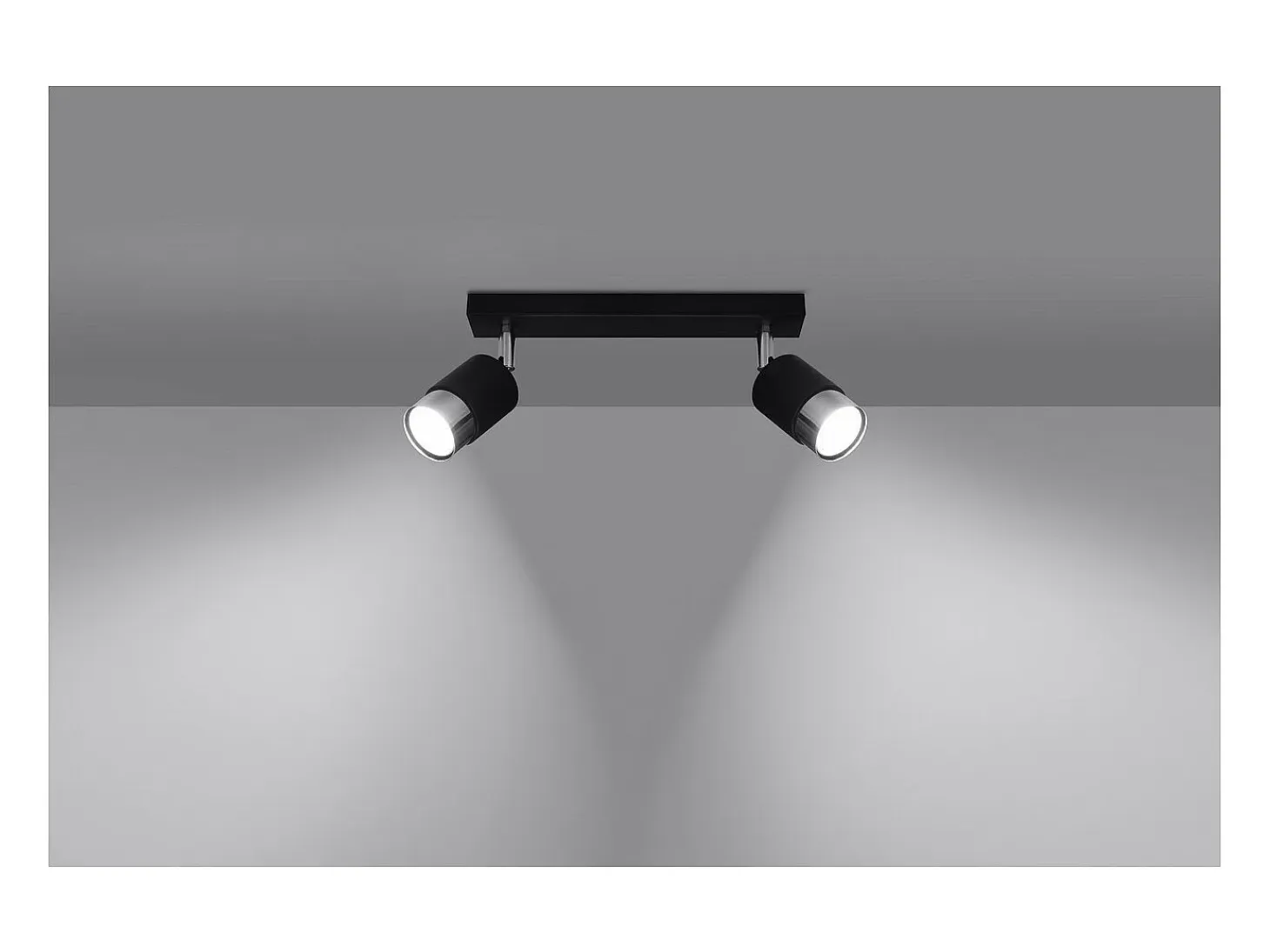 Sollux Lighting Nero Foco de techo Twin, negro/cromado, 2x GU10