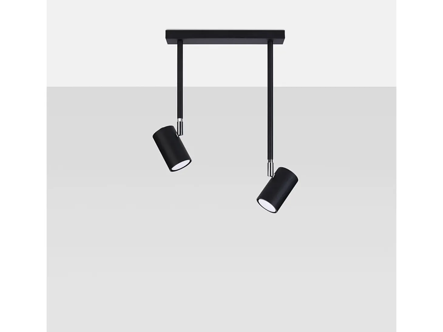Sollux Lighting Norano Foco de techo Twin, negro, 2x GU10