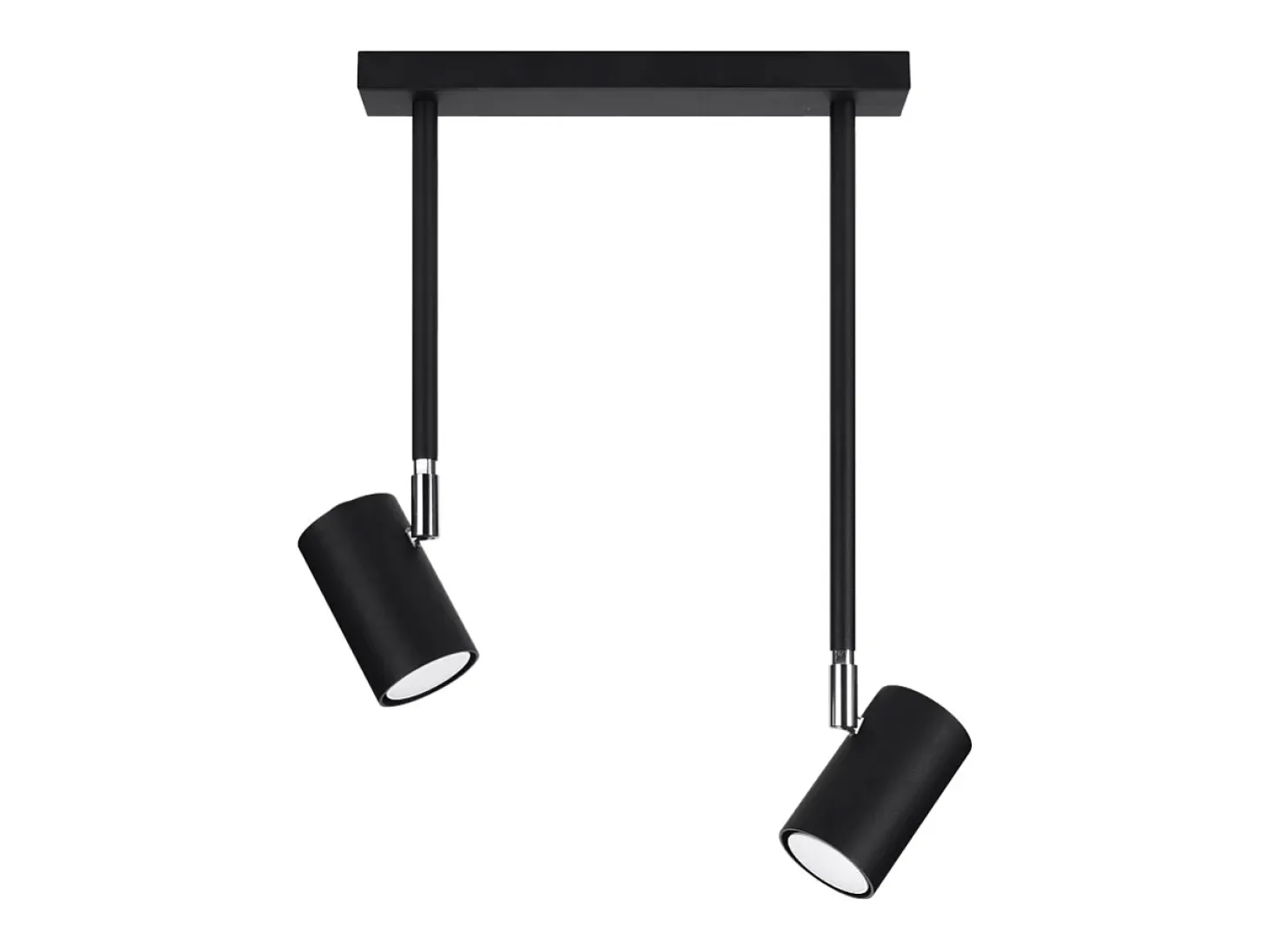 Sollux Lighting Norano Foco de techo Twin, negro, 2x GU10