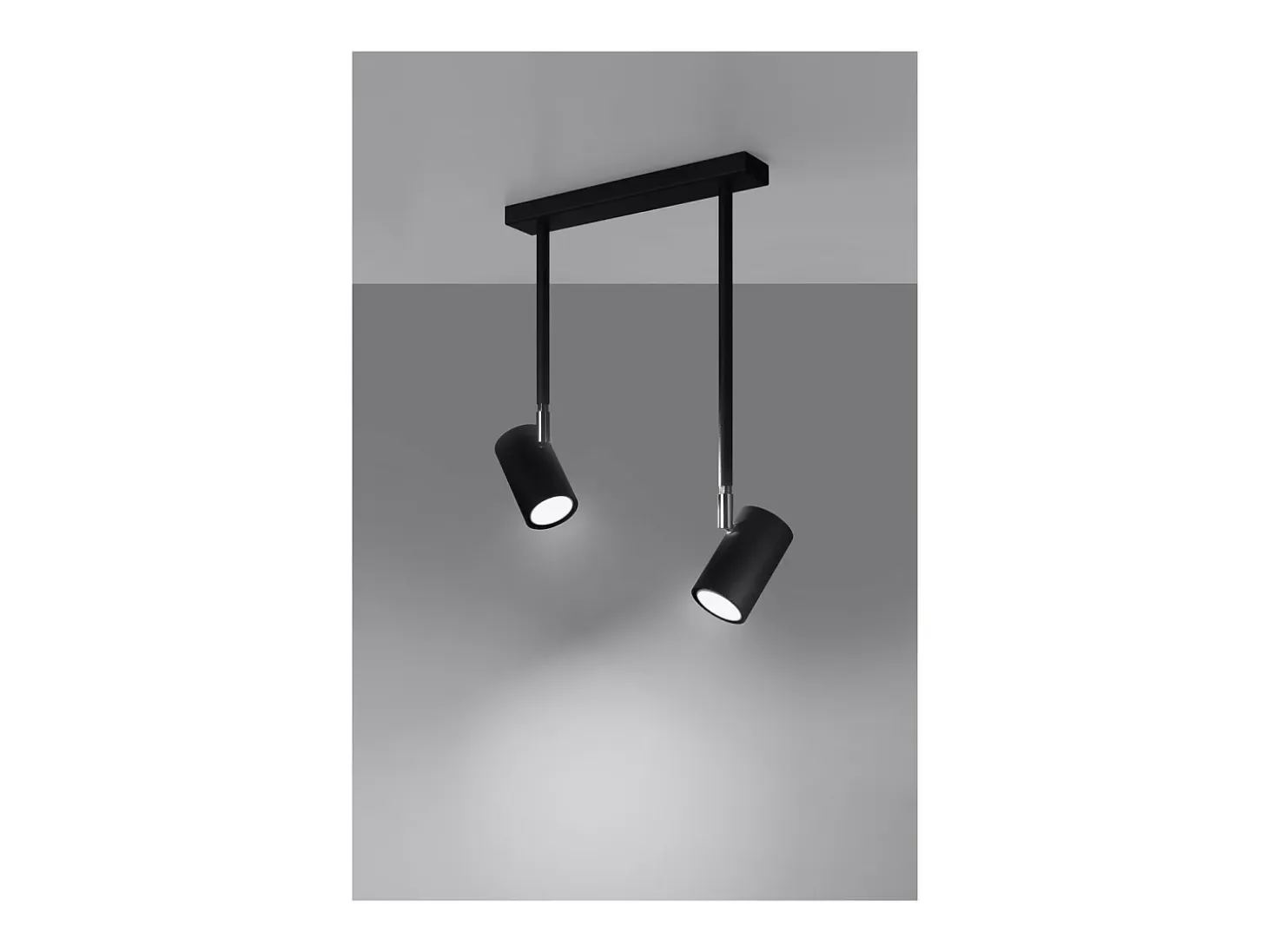 Sollux Lighting Norano Foco de techo Twin, negro, 2x GU10