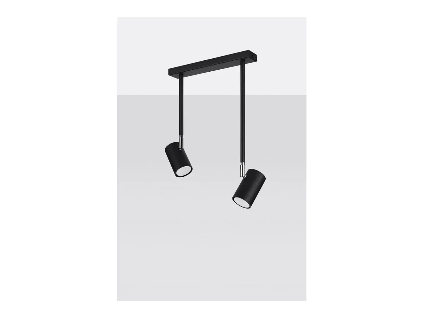 Sollux Lighting Norano Foco de techo Twin, negro, 2x GU10