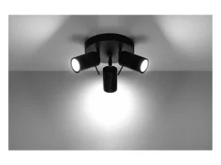 Sollux Lighting Ring Grupos de focos de techo, negro, 3x GU10