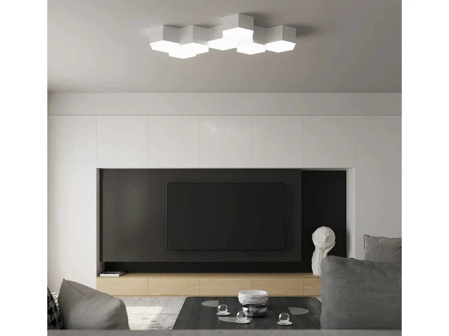 Sollux Lighting Sunde Plafón Decorativo Empotrado, Blanco, 13,5cm